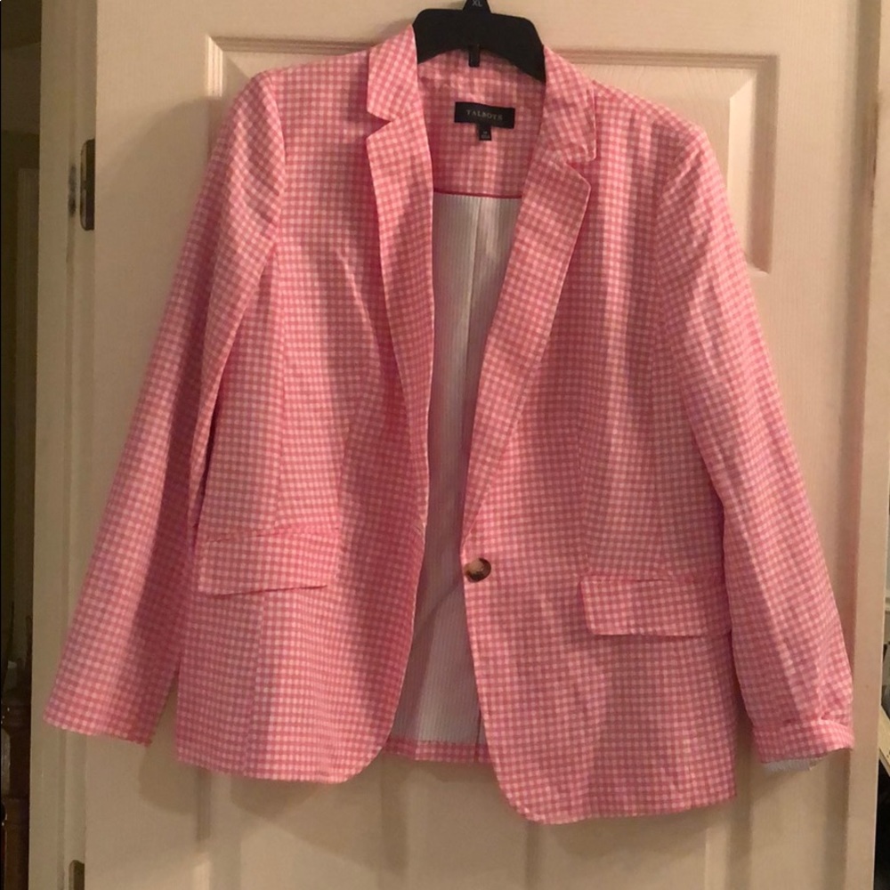 Talbots Pink Gingham Blazer